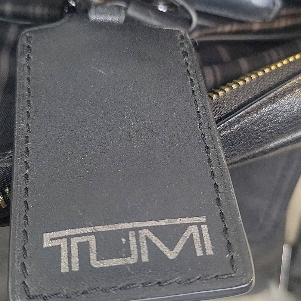 TUMI Beacon Hill Large Leather Laptop‎ Briefcase Black Bag 12.5X16.5 inches